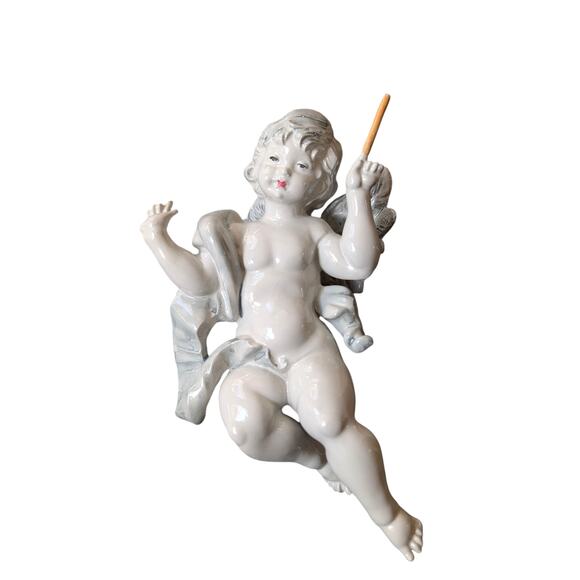 Vintage Musical Cherubs Made in Italy Plastic Wall Ornaments Set of 4 - Picture 4 of 9
